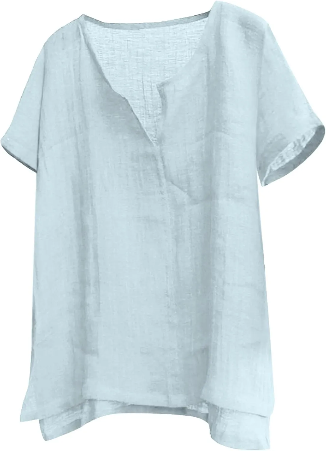 Mens Linen Shirts Short Sleeve Summer Beach Shirts Lightweight Comfy Casual Holiday Shirt Loose Yoga Shirts Trendy