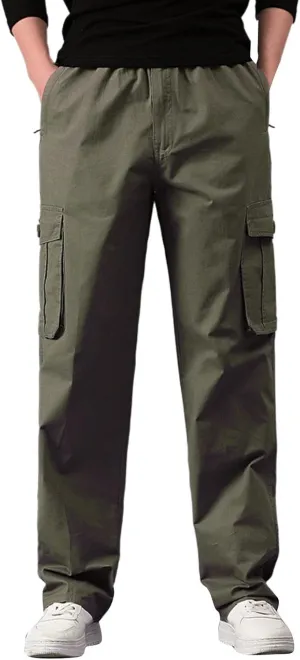 Mens Multi Pockets Cargo Pants Hiking Combat Work Outdoor Trousers Ripstop Wild Cargo Pants with Pockets