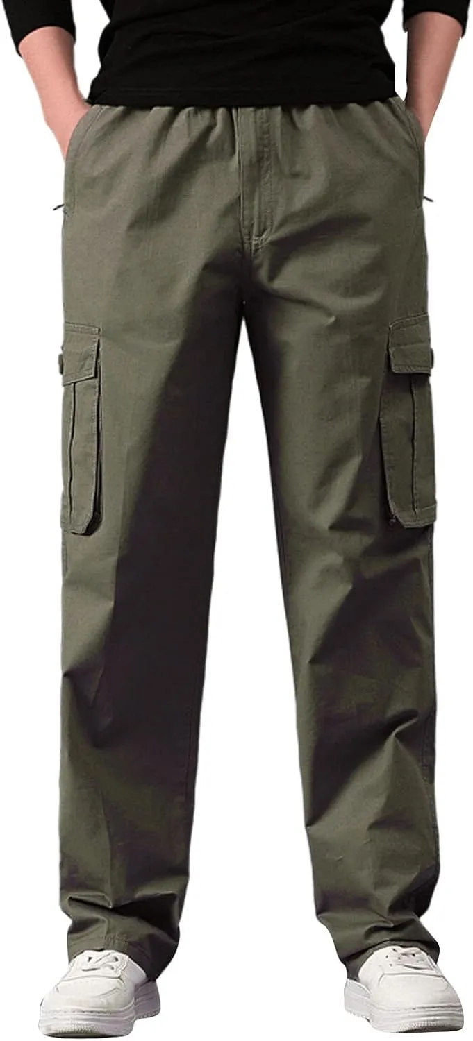 Mens Multi Pockets Cargo Pants Hiking Combat Work Outdoor Trousers Ripstop Wild Cargo Pants with Pockets
