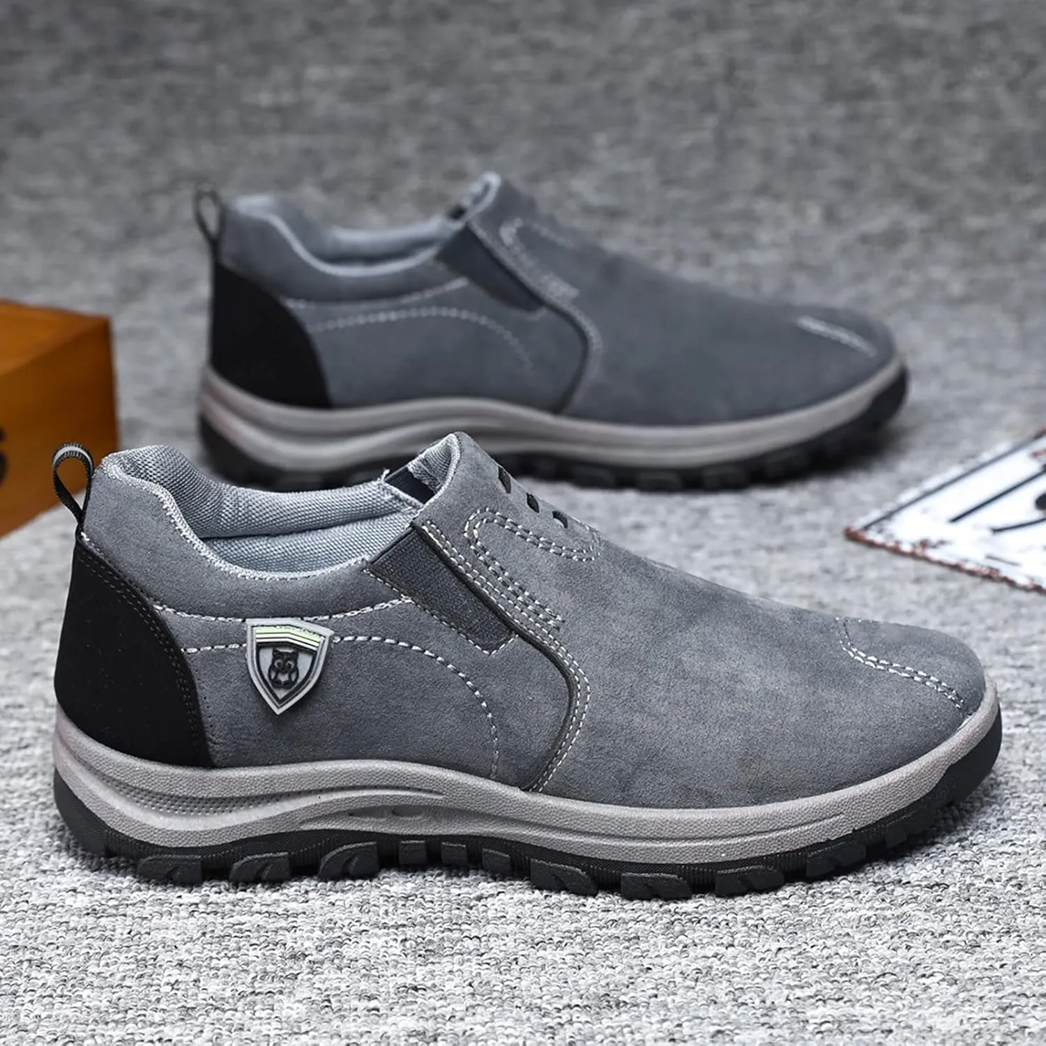 Men's New Pure Color Suede Fashion Casual Sports Shoes in Spring and Casual Sneaker Boots for Men