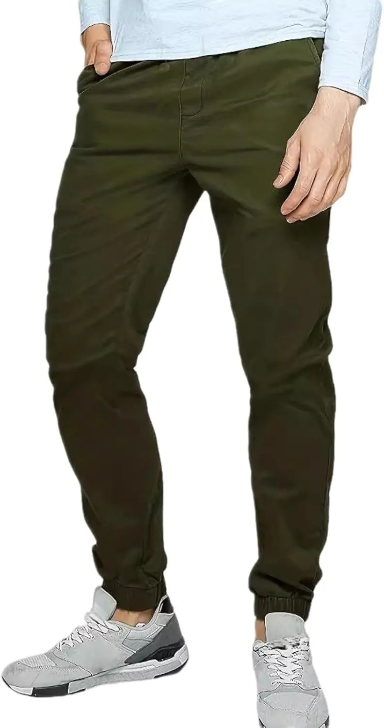 Mens Pants Casual Wrinkle-Resistant Flat-Front Chino Pant Slim Fit Slacks Work Utility Pant Tapered Trousers for Daily