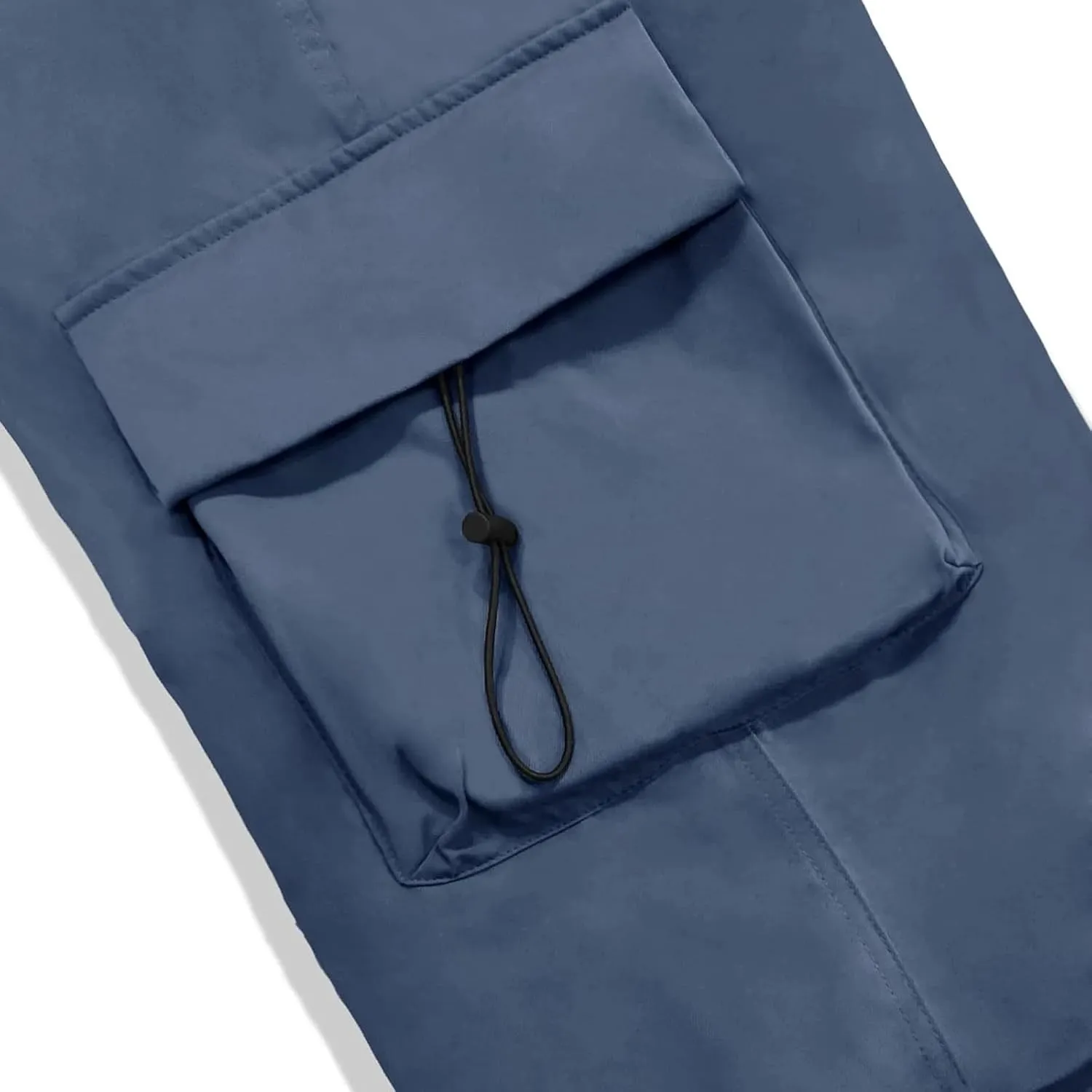 Mens Parachute Cargo Pants Casual Stretchy Elasticated Waist Pant Track Pants Multi Pockets