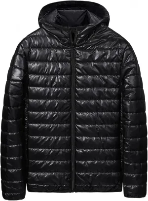 Men's Puffer Jacket Lightweight Packable Down Coat Zip up Quilted Hooded Jacket Warm Padded Jackets Thermal Winter Coat