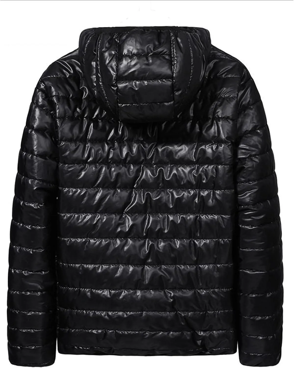 Men's Puffer Jacket Lightweight Packable Down Coat Zip up Quilted Hooded Jacket Warm Padded Jackets Thermal Winter Coat