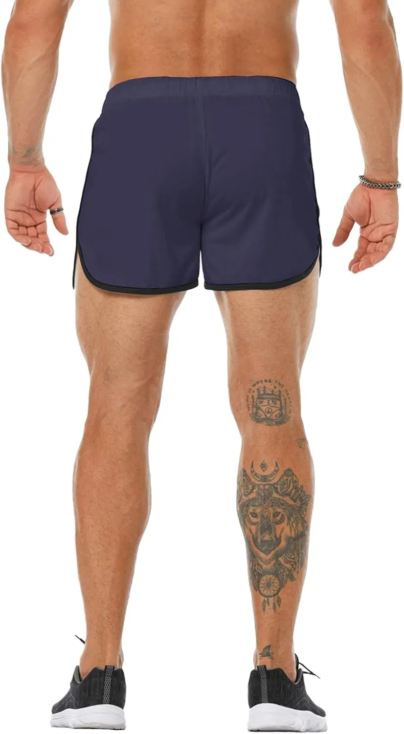Men's Running Shorts 3" Quick Dry Lighweight Gym Workout Shorts with Zipper Pockets Athletic Jogging Shorts