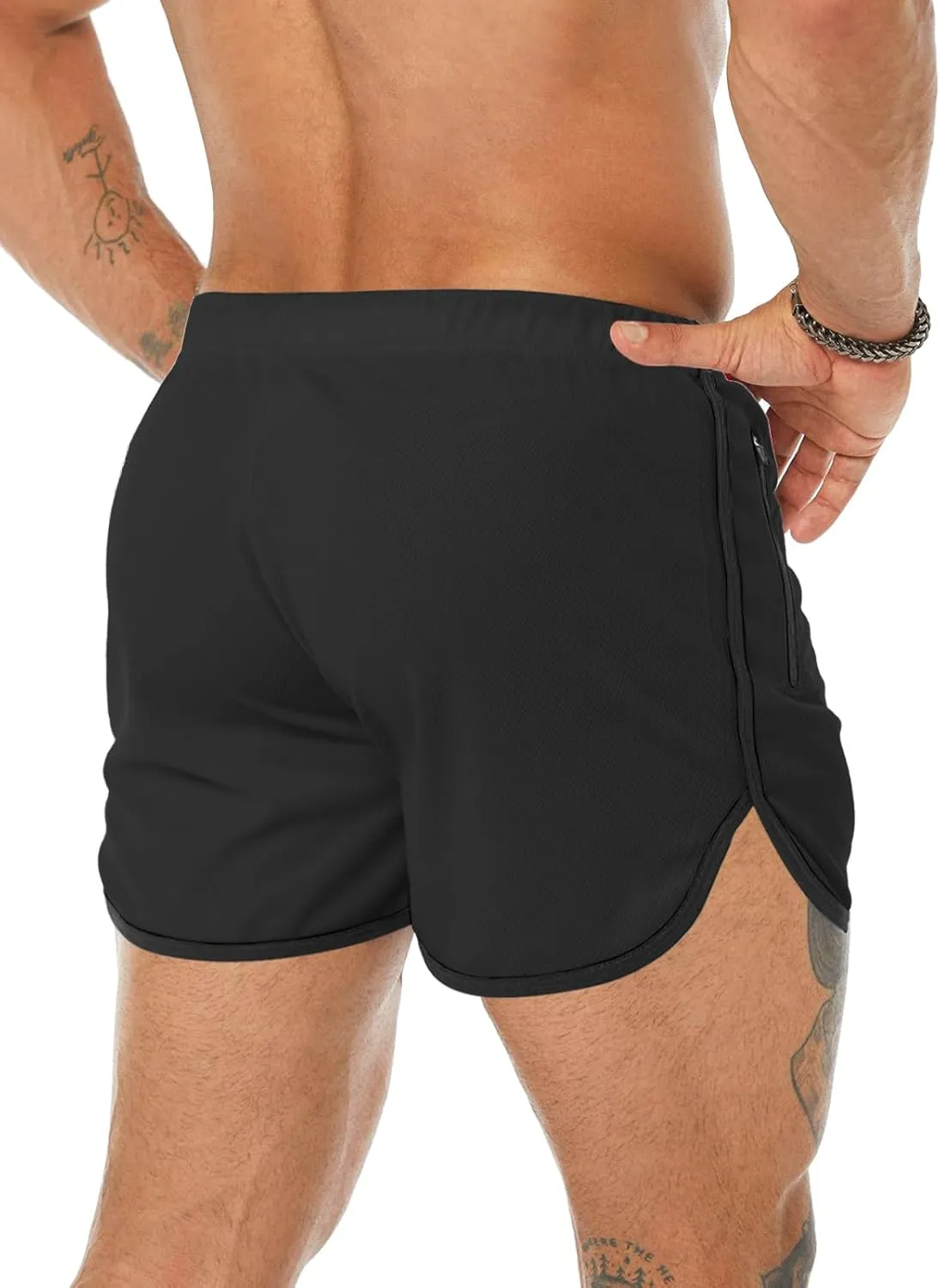 Men's Running Shorts 3" Quick Dry Lighweight Gym Workout Shorts with Zipper Pockets Athletic Jogging Shorts