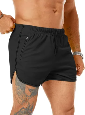Men's Running Shorts 3" Quick Dry Lighweight Gym Workout Shorts with Zipper Pockets Athletic Jogging Shorts