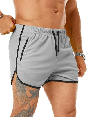Men's Running Shorts 3" Quick Dry Lighweight Gym Workout Shorts with Zipper Pockets Athletic Jogging Shorts