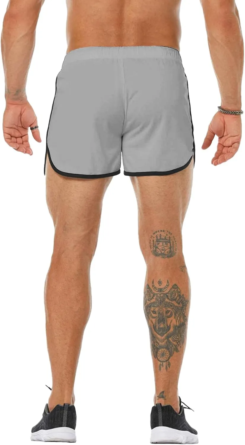 Men's Running Shorts 3" Quick Dry Lighweight Gym Workout Shorts with Zipper Pockets Athletic Jogging Shorts