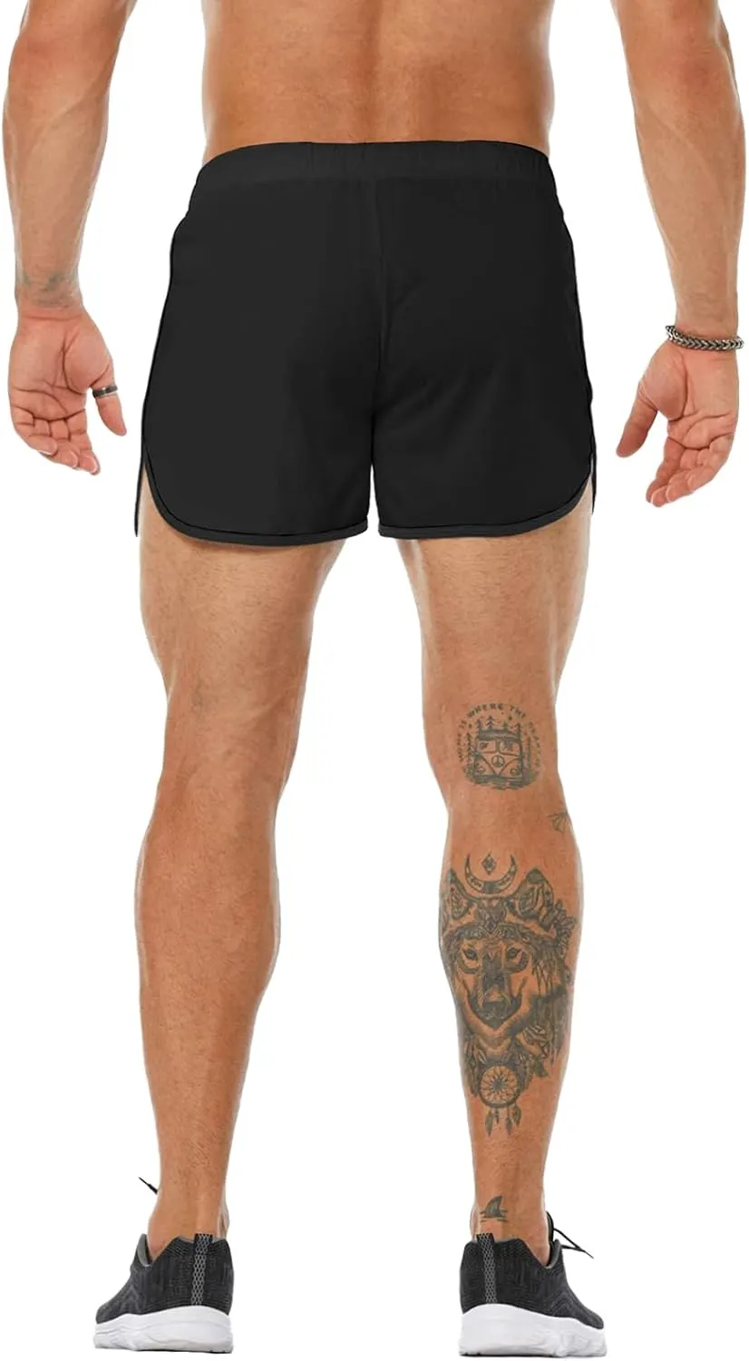 Men's Running Shorts 3" Quick Dry Lighweight Gym Workout Shorts with Zipper Pockets Athletic Jogging Shorts