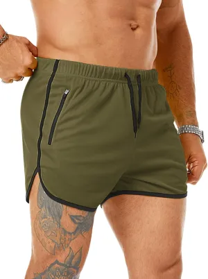 Men's Running Shorts 3" Quick Dry Lighweight Gym Workout Shorts with Zipper Pockets Athletic Jogging Shorts