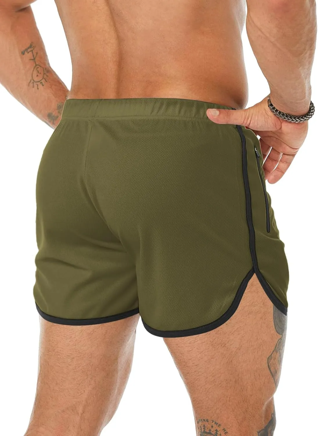 Men's Running Shorts 3" Quick Dry Lighweight Gym Workout Shorts with Zipper Pockets Athletic Jogging Shorts