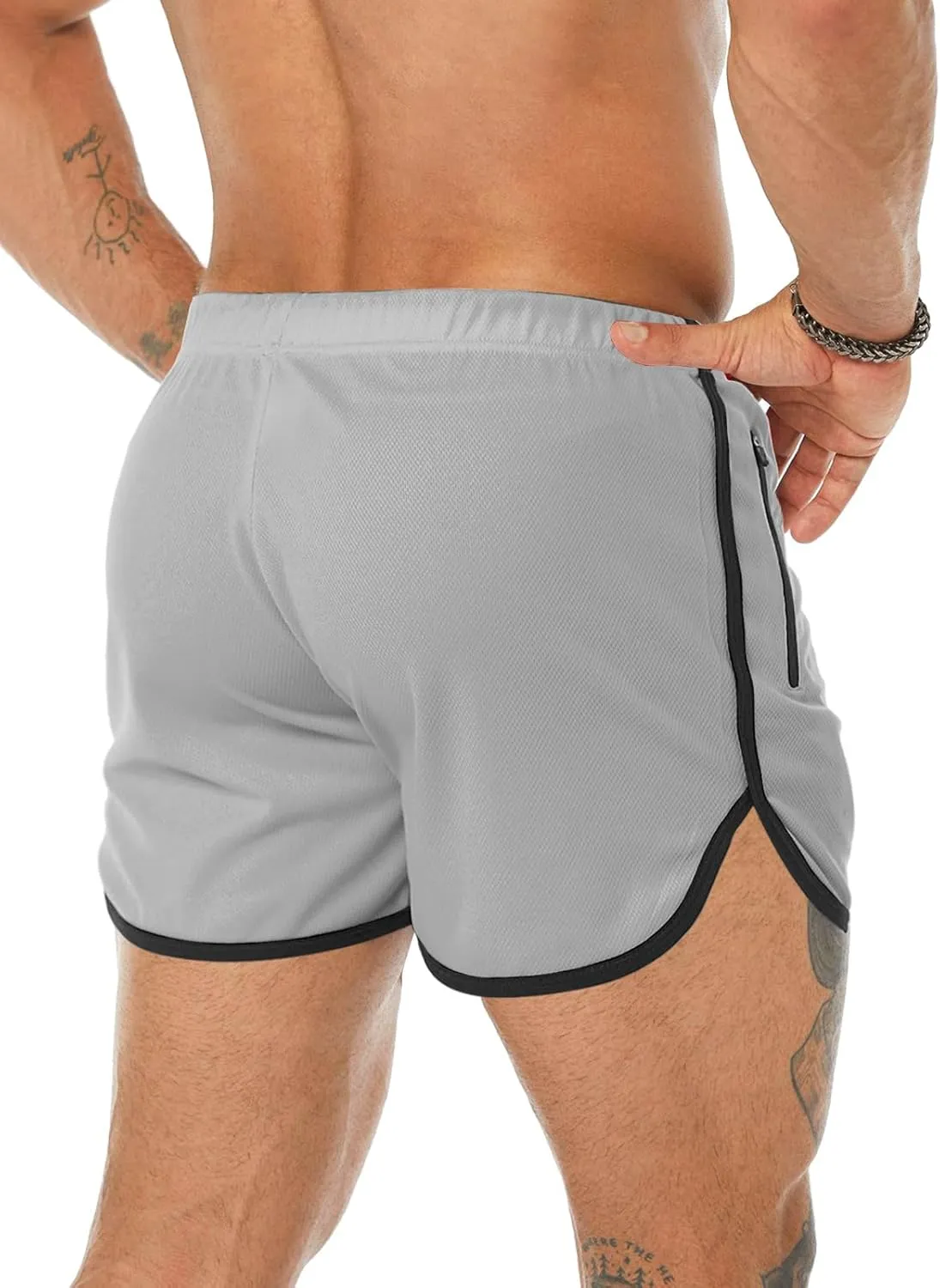 Men's Running Shorts 3" Quick Dry Lighweight Gym Workout Shorts with Zipper Pockets Athletic Jogging Shorts