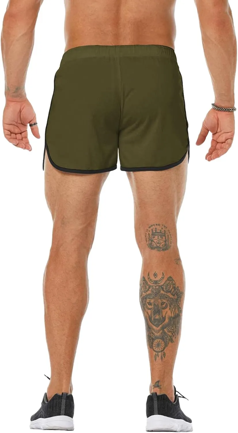 Men's Running Shorts 3" Quick Dry Lighweight Gym Workout Shorts with Zipper Pockets Athletic Jogging Shorts