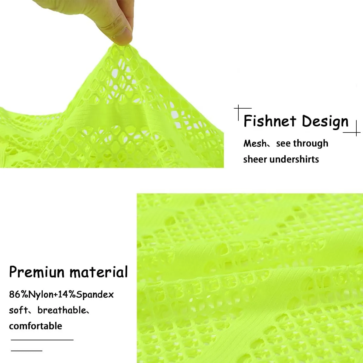 Men's Sexy See Through Fishnet Hoodies Short Sleeve T-Shirt Sheer Mesh Pullover
