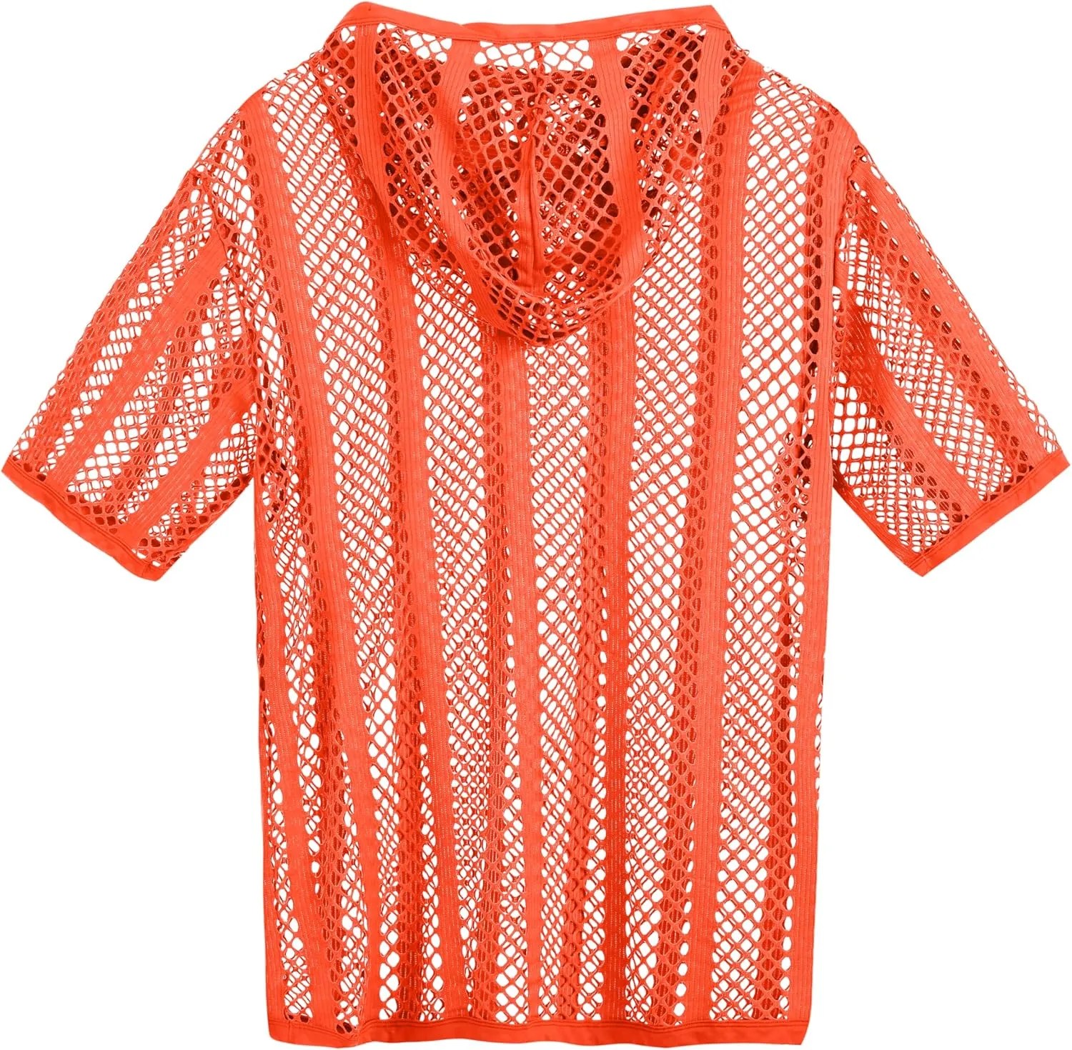 Men's Sexy See Through Fishnet Hoodies Short Sleeve T-Shirt Sheer Mesh Pullover