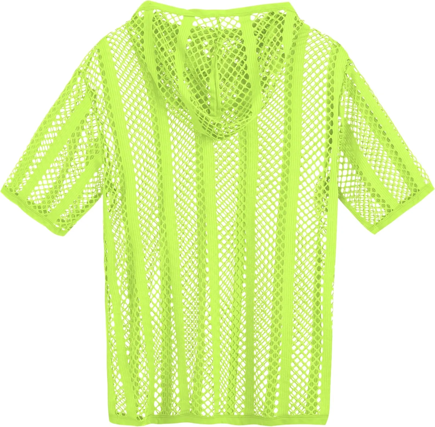 Men's Sexy See Through Fishnet Hoodies Short Sleeve T-Shirt Sheer Mesh Pullover