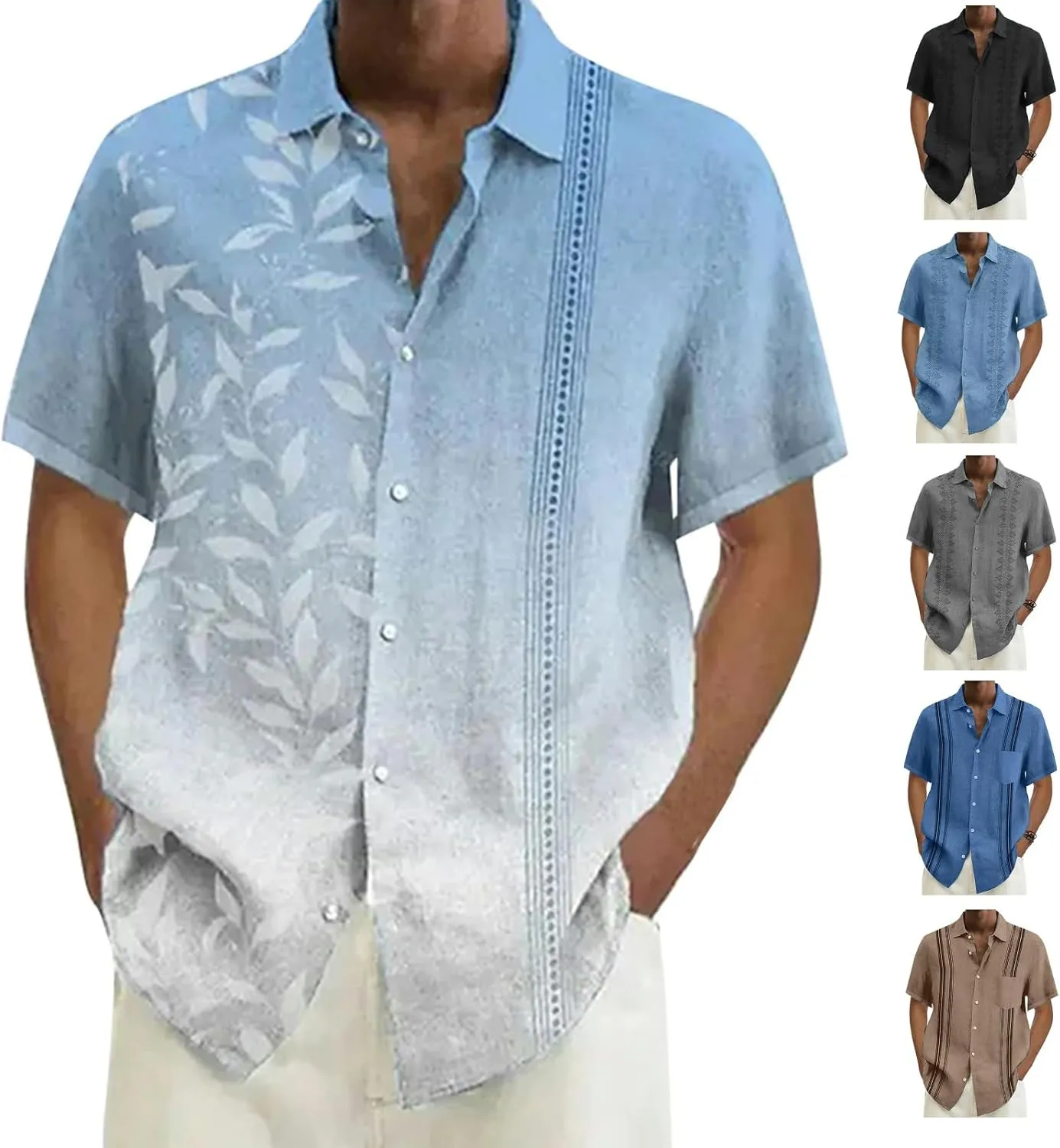 Men's Shirts Casual Short Sleeve Shirts Casual Button Down Short Beach Summer Shirts Fashion 2024, M-4XL