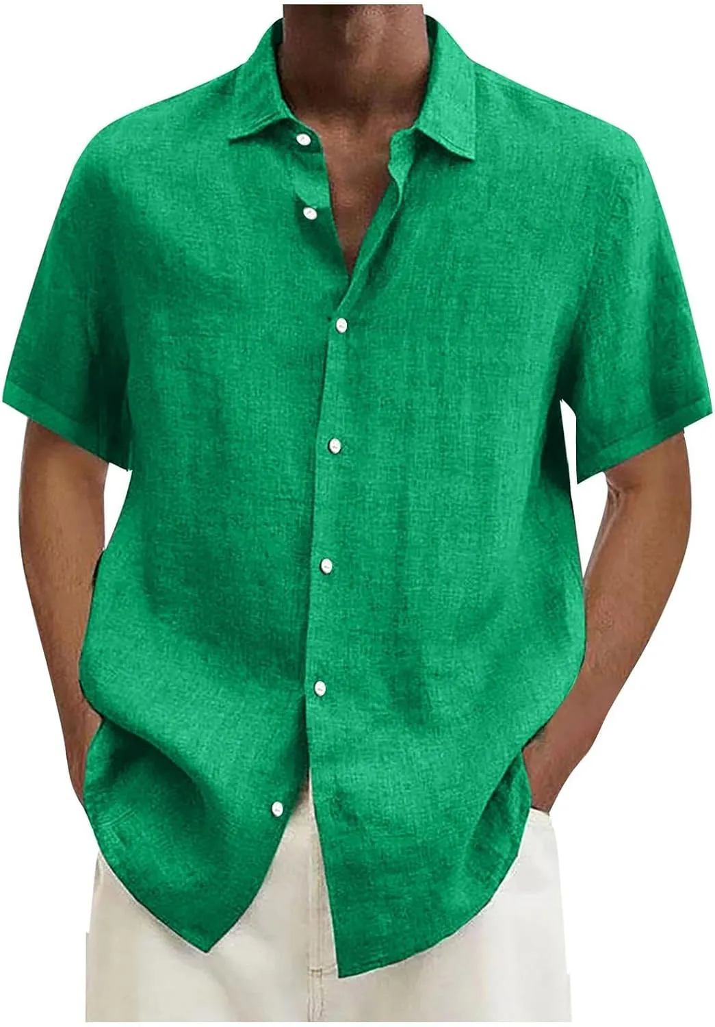 Mens Short Sleeve Button Down Shirts Summer Casual Shirts