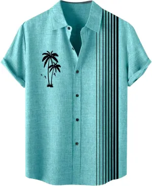 Men's Short Sleeve Hawaiian Shirts Casual Lightweight Button Down Shirts Vacation Beach Summer Tops Ahola Shirts
