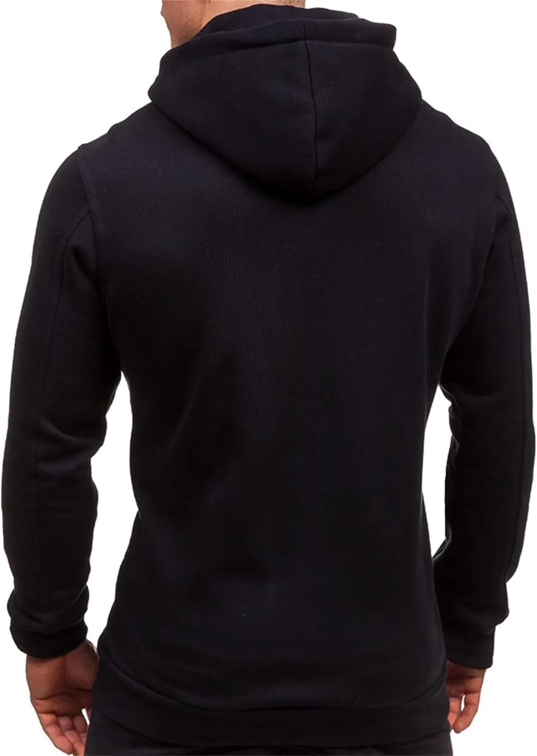 Mens Slim Fit Lightweight Zip Up Hoodie Long Sleeve Full-Zip Fleece Hooded Sweatshirt Work Jacket Streetwear for Men
