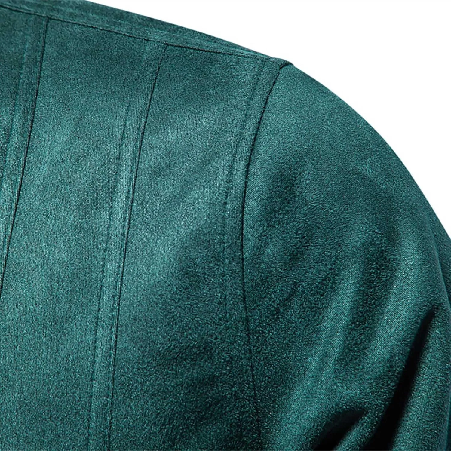 Men's Suede Jacket Spring Fall Full Zip Up Jackets Vintage Faux Leather Coat Outwear with Zipper Pockets for Business