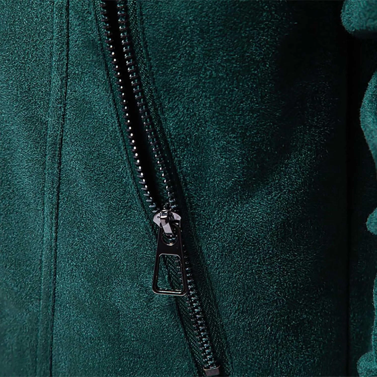 Men's Suede Jacket Spring Fall Full Zip Up Jackets Vintage Faux Leather Coat Outwear with Zipper Pockets for Business