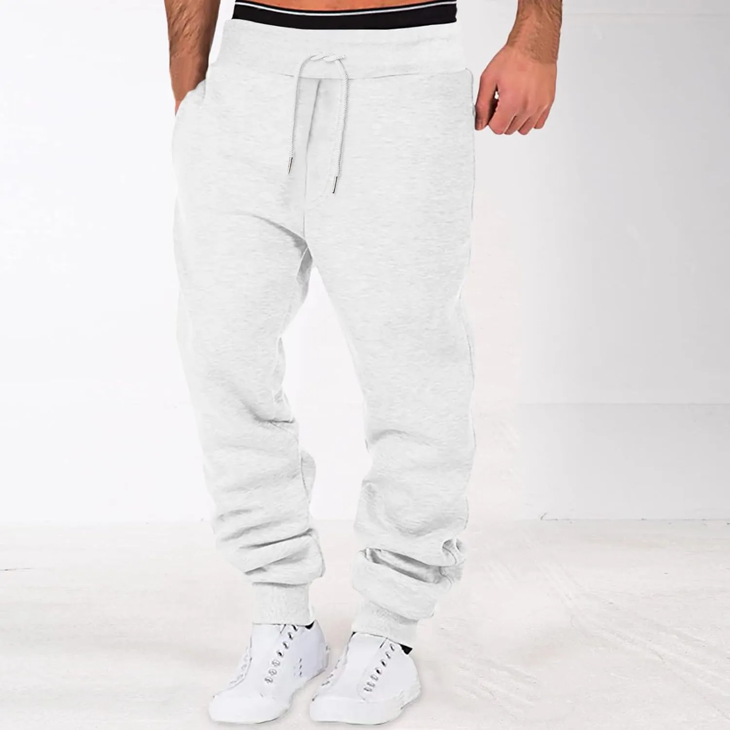 Mens Sweatpants Joggers Pants Man for Workout Jogging Running Men's Heavyweight Sweatpants Fleece Lined with Pockets