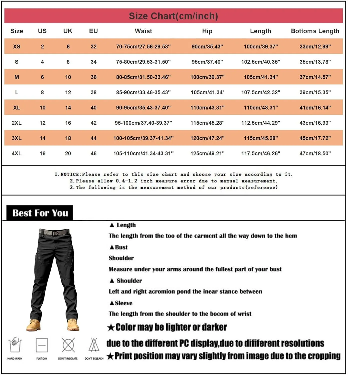 Mens Tactical Cargo Pants Mens Casual Pants Elastic Waist Restaurant Pants for Mens Lounge Sweatpants Camp Pants