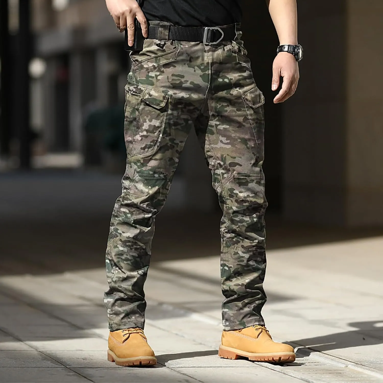 Mens Tactical Cargo Pants Mens Casual Pants Elastic Waist Restaurant Pants for Mens Lounge Sweatpants Camp Pants
