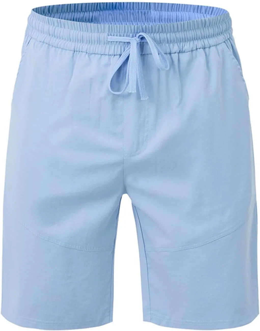 Men's Twill Beach Shorts Elastic Drawstring Thin Shorts Relaxed Fit Solid Color Pants Summer Breathable Casual Pants