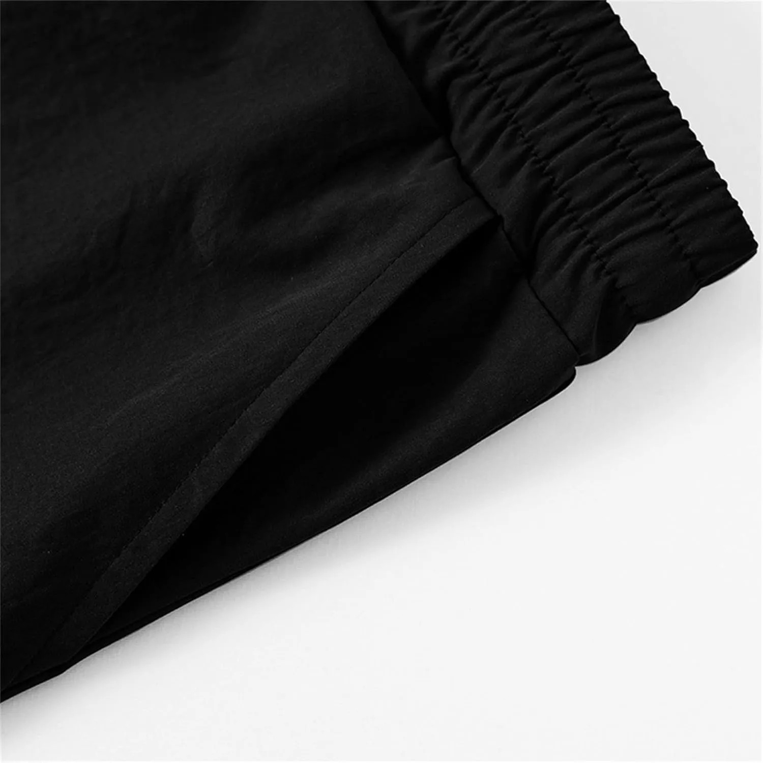 Men's Twill Beach Shorts Elastic Drawstring Thin Shorts Relaxed Fit Solid Color Pants Summer Breathable Casual Pants