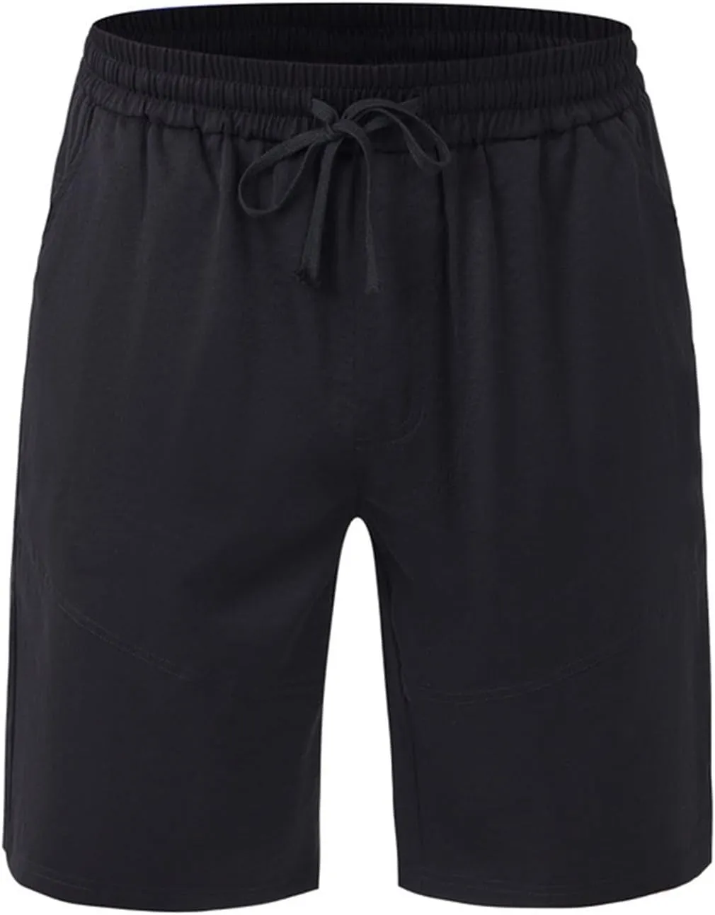 Men's Twill Beach Shorts Elastic Drawstring Thin Shorts Relaxed Fit Solid Color Pants Summer Breathable Casual Pants