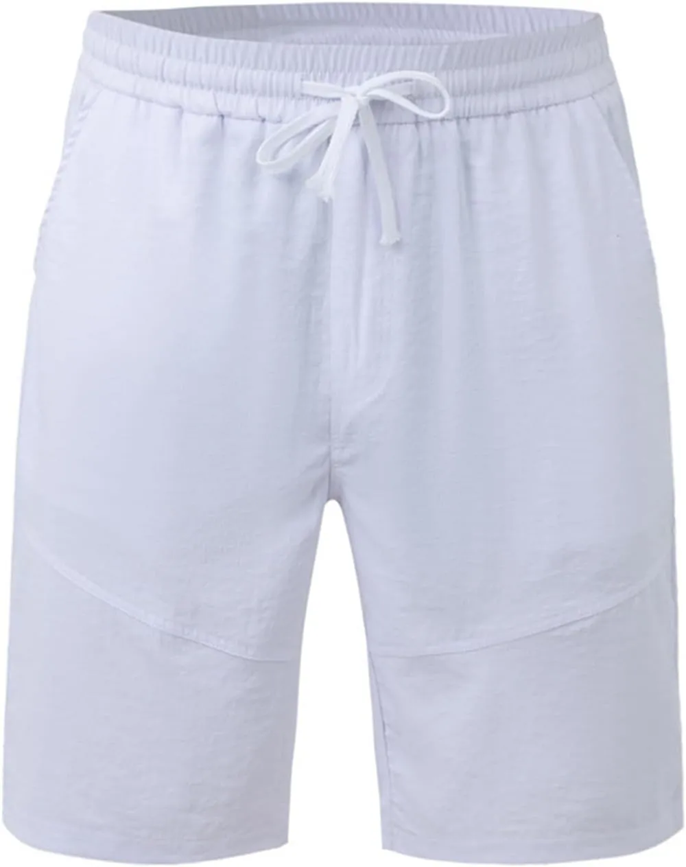 Men's Twill Beach Shorts Elastic Drawstring Thin Shorts Relaxed Fit Solid Color Pants Summer Breathable Casual Pants