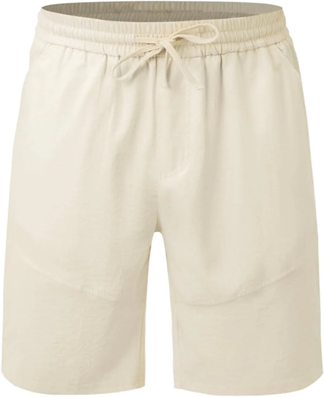 Men's Twill Beach Shorts Elastic Drawstring Thin Shorts Relaxed Fit Solid Color Pants Summer Breathable Casual Pants