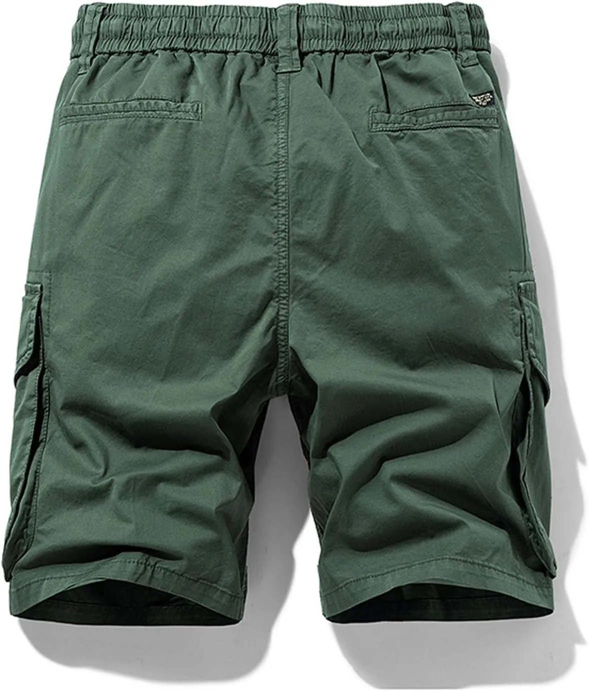 Mens Twill Cargo Shorts Casual Relaxed Fit Stretch Waist Work Shorts Outdoor Hiking Travel Athletic Pants with Pocket