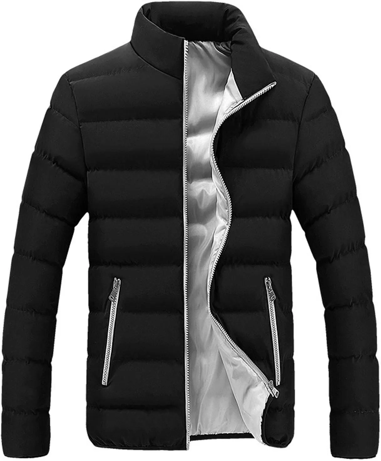 Men's Winter Jackets Lightweight Puffer Quilted Jacket Zip up Padded Coat Packable Down Jacket Insulated Jacket