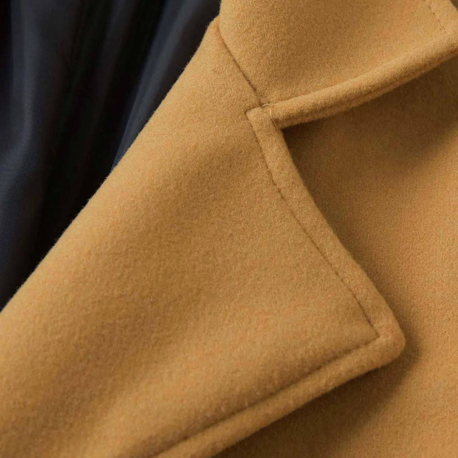 Men's Winter Wool Coats Notch Lapel Double Breasted Long Trench Coat Casual Slim Fit Business Warm Overcoat Peacoat