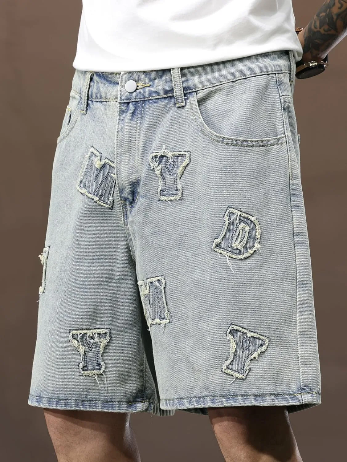 Mens Womens Jorts Baggy Loose Fit Jean Shorts Wide Leg Denim Shorts Strings Y2k Summer Shorts