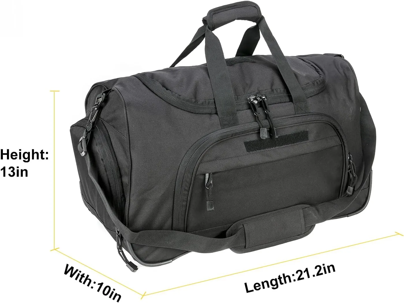 Military Tactical Outdoor Gym Bag Small Duffel Bag with Shoes Compartment for Sports Travel Camping Hunting (B-Black)