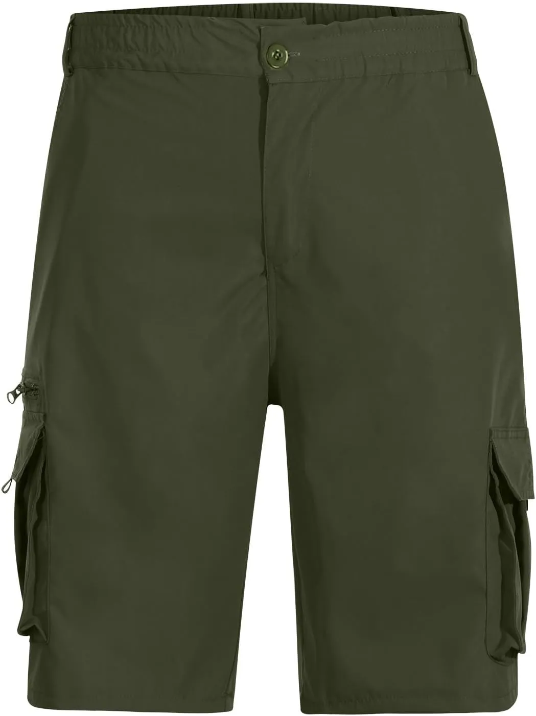 Muscularfit Mens Cargo Shorts Button Down Elastic Waist Shorts with Multi Pockets Relaxed Fit Summer Outdoor Fashion Shorts