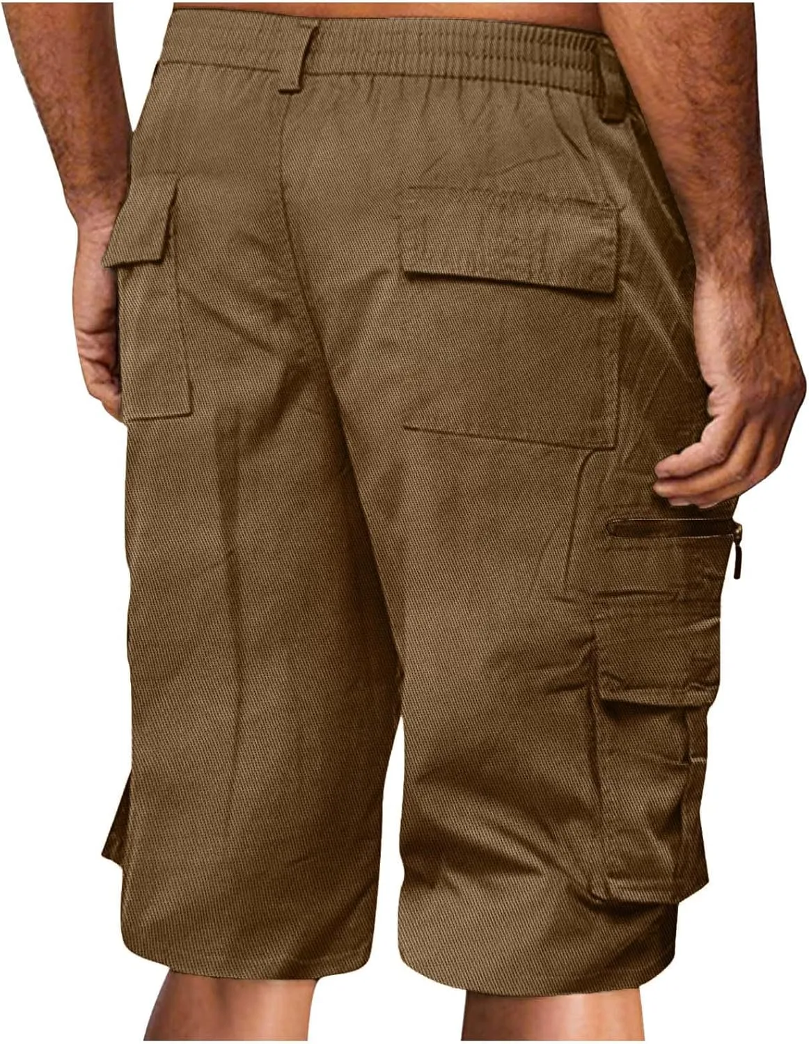 Muscularfit Mens Cargo Shorts Button Down Elastic Waist Shorts with Multi Pockets Relaxed Fit Summer Outdoor Fashion Shorts