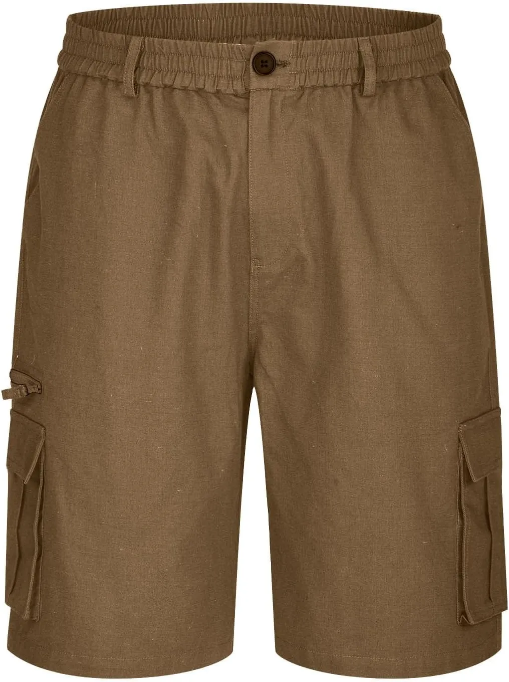 Muscularfit Mens Cargo Shorts Button Down Elastic Waist Shorts with Multi Pockets Relaxed Fit Summer Outdoor Fashion Shorts