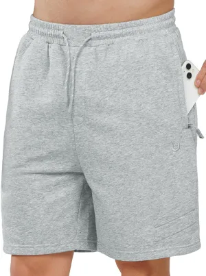 NORTHYARD Men's Athletic Running Shorts Cotton Casual Shorts with Zipper Pockets 7" Workout Gym Sweat Shorts