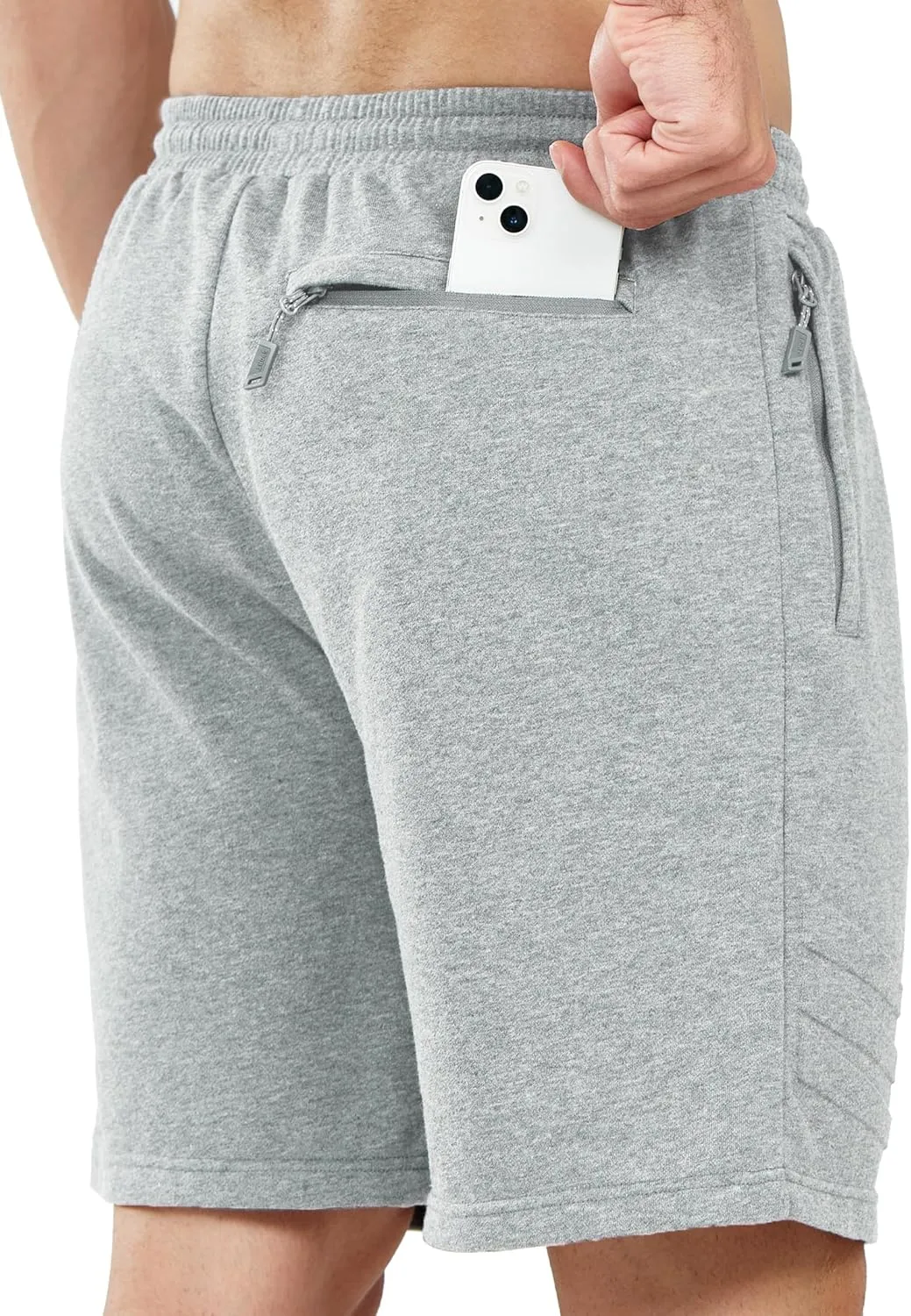 NORTHYARD Men's Athletic Running Shorts Cotton Casual Shorts with Zipper Pockets 7" Workout Gym Sweat Shorts