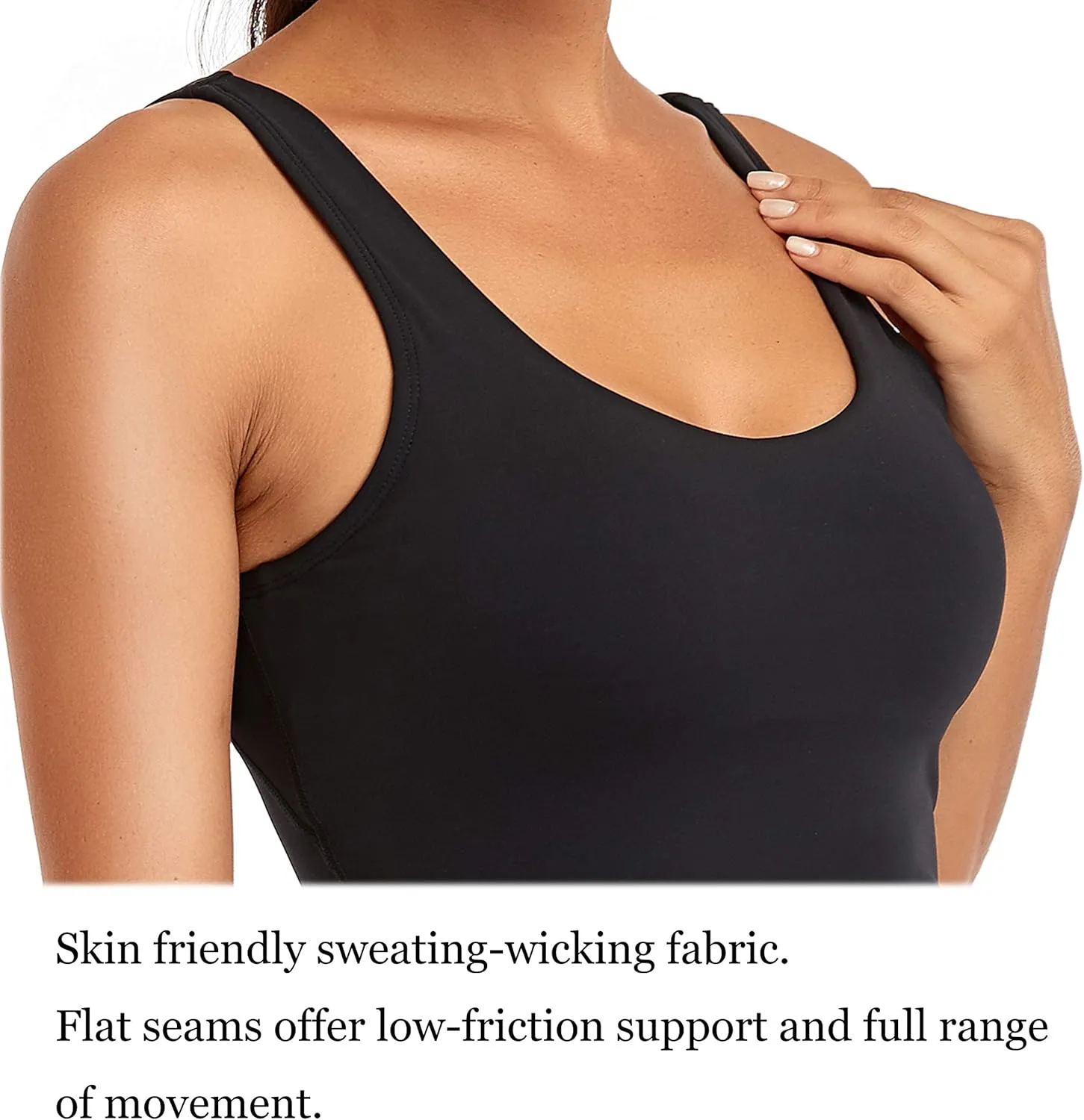 Oalka Sports Bra Womens Longline Padded Crop Tank Yoga Bras Workout Fitness Top