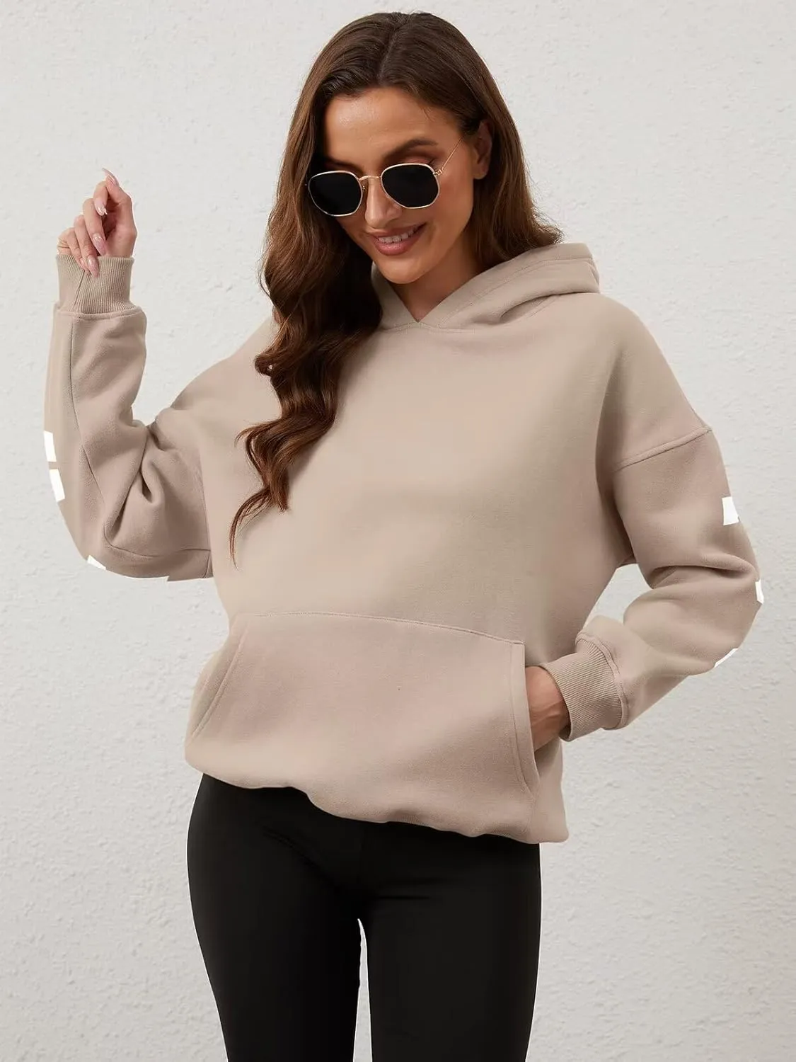 ORANDESIGNE Womens Letter Print Hoodies Fleece Graphic Sweatshirts Long Sleeve Pullover Sweaters with Pocket