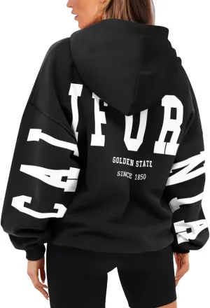 ORANDESIGNE Womens Letter Print Hoodies Fleece Graphic Sweatshirts Long Sleeve Pullover Sweaters with Pocket