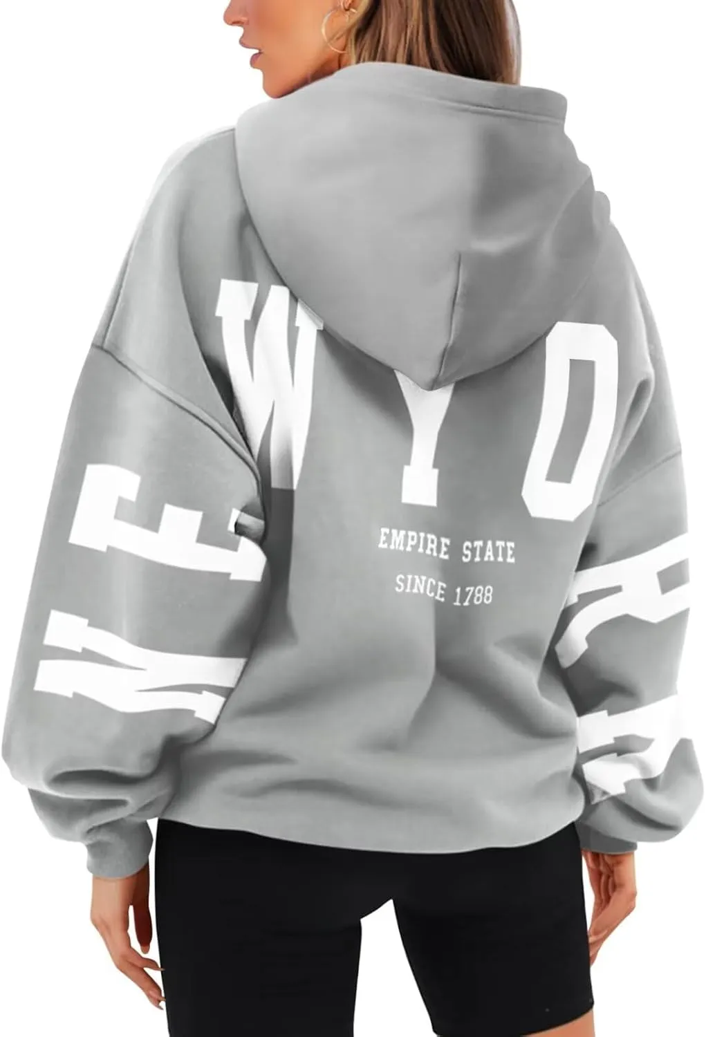 ORANDESIGNE Womens Letter Print Hoodies Fleece Graphic Sweatshirts Long Sleeve Pullover Sweaters with Pocket
