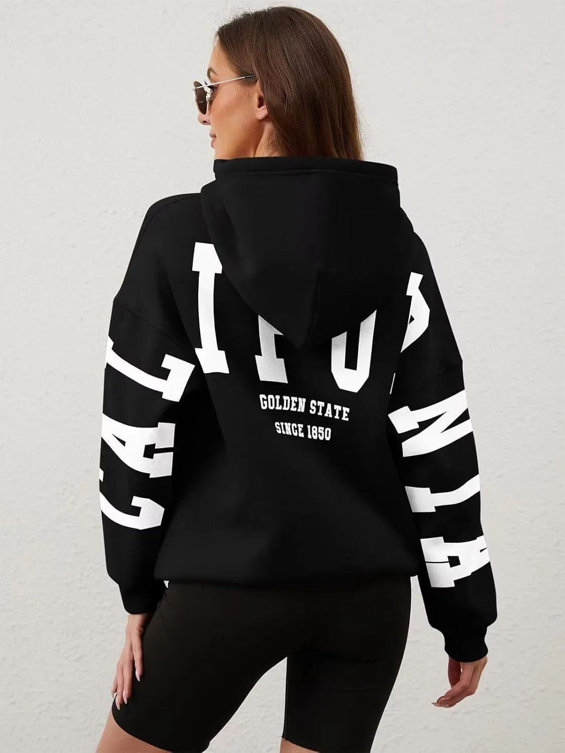 ORANDESIGNE Womens Letter Print Hoodies Fleece Graphic Sweatshirts Long Sleeve Pullover Sweaters with Pocket